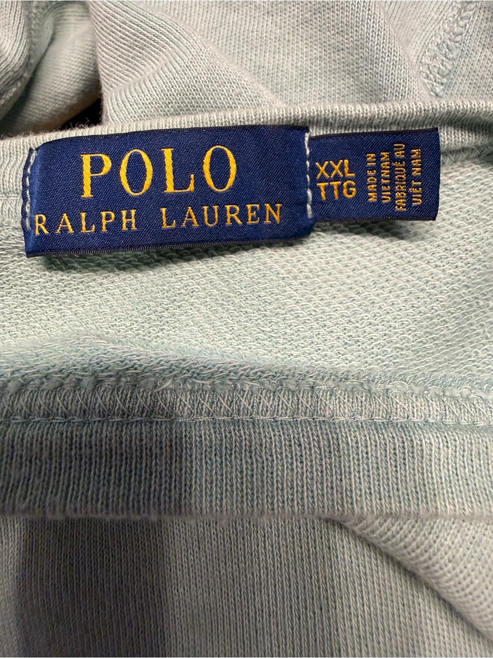 Polo by Ralph Lauren Sage Green Off-Shoulder Pullover with Orange Pony - Picture 6 of 11